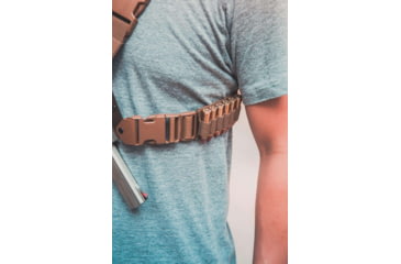 Image of GunfightersINC Kenai Kydex Shell Nylon Harness Chest Holster, Fits FN FiveSeven, Right Hand, Gray Shell, Coyote Brown Harness, KN-FN57-040221