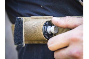 Image of GunfightersINC Kenai Kydex Shell Nylon Harness Chest Holster, Fits FN FiveSeven, Right Hand, Gray Shell, Coyote Brown Harness, KN-FN57-040221