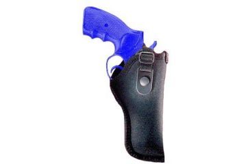 Image of Gunmate Black Hip Holster, 2in Belt Loop, 4in bbl Medium Frame Pistols 21006, Clam