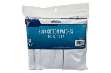 Image of Gunslick Cotton Patches, 250 Pack - 12/16 Gauge - 3in - 20018