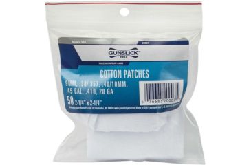 Image of GUNSLICK .38-.45 Cal - 410/20 Ga,2-1/4in. Sq -50Ea Gun Cleaning Patches 63603