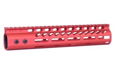 Image of GUNTEC USA 10in Ultra Lightweight Thin M-Lok System Free Floating Handguard with Monolithic Top Rail, Red GT-10MLK-RED
