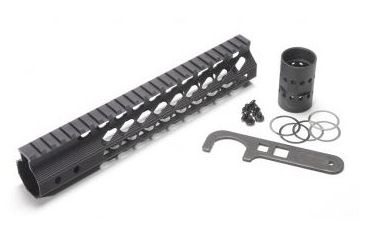 Image of GUNTEC USA 10in Ultra Slimline Octagonal 5 Sided Key Mod Free Floating Handguard w/Monolithic Top Rail,Black GT-10JKO