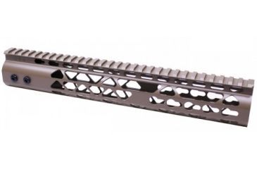 Image of GUNTEC USA 12in Air Lite Keymod Free Floating Handguard With Monolithic Top Rail, Flat Dark Earth GT-12JK-AL-FDE