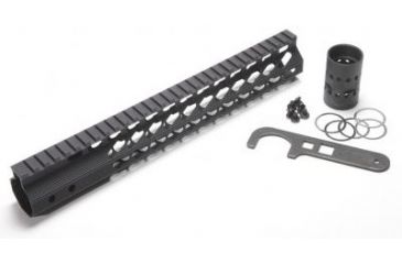 Image of GUNTEC USA 12in Ultra Slimline Octagonal 5 Sided Key Mod Free Floating Handguard w/Monolithic Top Rail,Black GT-12JKO
