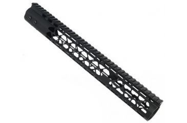 Image of GUNTEC USA 15in Air Lite Keymod Free Floating Handguard w/Monolithic Top Rail,Black GT-15JK-AL