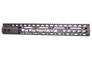 Image of GUNTEC USA 15in Air Lite Keymod Free Floating Handguard With Monolithic Top Rail, Burnt Bronze GT-15JK-AL-BRZ