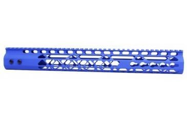 Image of GUNTEC USA 15in Air Lite Keymod Free Floating Handguard With Monolithic Top Rail, Cerakote Blue GT-15JK-AL-CBLUE