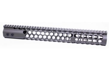 Image of GUNTEC USA 15in Air Lite Series Honeycomb Keymod Free Floating Handguard with Monolithic Top Rail, Od Green GT-15HC-AL-G