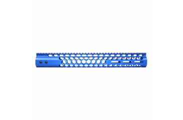Image of Guntec USA 15in Air Lite Series Honeycomb M-Lok Free Floating Handguard w/ Monolithic Top Rail, Anodized Blue, GT-15HC-AL-MLK-BLUE