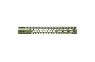 Image of Guntec USA 15in Air Lite Series Honeycomb M-Lok Free Floating Handguard w/ Monolithic Top Rail, Anodized Green, GT-15HC-AL-MLK-GREEN