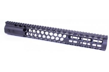 Image of GUNTEC USA 15in Air Lite Series Honeycomb M-Lok Free Floating Handguard with Monolithic Top Rail, Black GT-15HC-AL-MLK