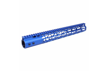 Image of Guntec USA 15in Air Lite Series M-Lok Free Floating Handguard w/ Monolithic Top Rail, Anodized Blue, GT-15MLK-AL-BLUE