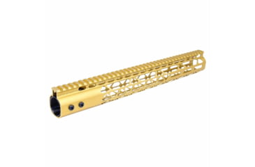 Image of Guntec USA 15in Air Lite Series M-Lok Free Floating Handguard w/ Monolithic Top Rail, Anodized Gold, GT-15MLK-AL-GOLD