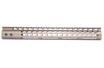 Image of GUNTEC USA 15in Ultra Lightweight Thin Key Mod Free Floating Handguard with Monolithic Top Rail, Burnt Bronze GT-15JK-BRZ