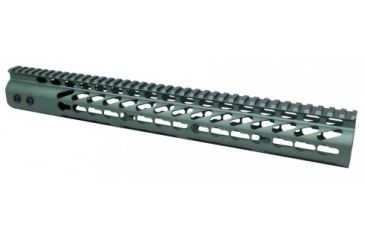 Image of GUNTEC USA 15in Ultra Lightweight Thin Key Mod Free Floating Handguard with Monolithic Top Rail, Green GT-15JK-GREEN