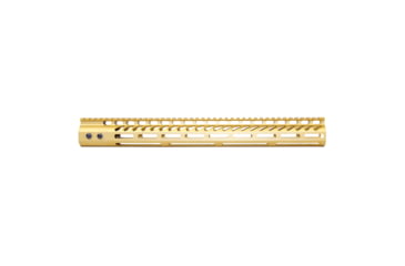 Image of Guntec USA 16.5 Ultra Lightweight Thin M-LOK System Free Floating Handguard w/ Monolithic Top Rail, Anodized Gold, GT-16.5MLK-GOLD