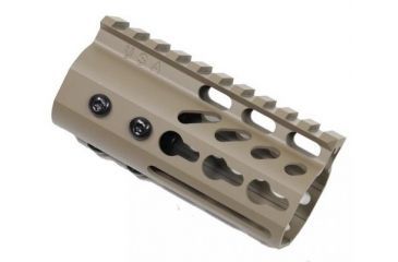 Image of GUNTEC USA 4in Ultra Lightweight Thin Key Mod Free Floating Handguard w/Monolithic Top Rail,Cerakote Flat Dark Earth GT-4JK-FDE
