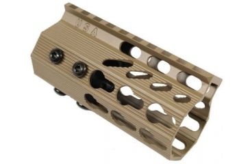 Image of GUNTEC USA 4in Ultra Slimline Octagonal 5 Sided Key Mod Free Floating Handguard w/Monolithic Top Rail,Cerakote Flat Dark Earth GT-4JKO-FDE