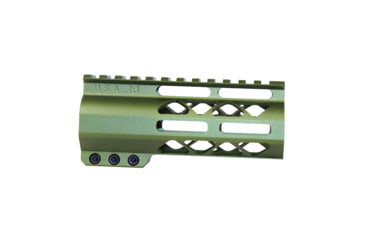 Image of Guntec USA 5 AIR-LOK Series M-LOK Compression Free Floating Handguard w/ Monolithic Top Rail, Anodized Green, GT-5ALC-GREEN