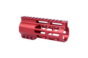 Image of Guntec USA 5 AIR-LOK Series M-LOK Compression Free Floating Handguard w/ Monolithic Top Rail, Anodized Red, GT-5ALC-RED