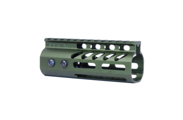 Image of Guntec USA 5 Ultra Lightweight Thin M-LOK Free Floating Handguard w/ Monolithic Top Rail, Anodized Green, GT-5MLK-GREEN