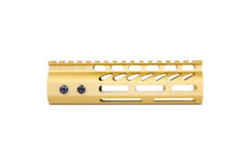Image of Guntec USA 6.75 ULtra Lightweight Thin M-LOK Free Floating Handguard w/ Monolithic Top Rail, Anodized Gold, GT-675MLK-GOLD