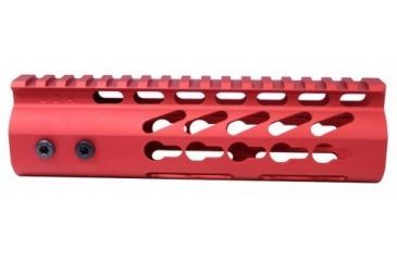 Image of GUNTEC USA 7in Ultra Lightweight Thin Key Mod Free Floating Handguard with Monolithic Top Rail, Red GT-7JK-RED