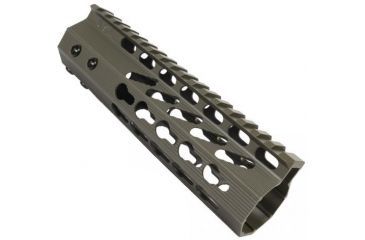 Image of GUNTEC USA 7in Ultra Slimline Octagonal 5 Sided Key Mod Free Floating Handguard w/Monolithic Top Rail,OD Green GT-7JKO-G