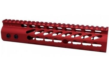 Image of GUNTEC USA 9in Ultra Lightweight Thin Key Mod Free Floating Handguard with Monolithic Top Rail, Red GT-9JK-RED