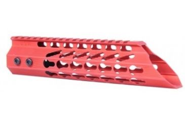 Image of GUNTEC USA 9in Ultra Slimline Octagonal 5 Sided Key Mod Free Floating Handguard with Slant Nose, Red GT-9JKO-SLANT-RED