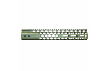 Image of Guntec USA Air Lite Honeycomb Series M-LOK Free Floating Handguard w/Monolithic Top Rail, 12in, Green, GT-12HC-AL-MLK-GREEN