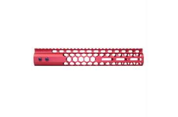 Image of Guntec USA Air Lite Honeycomb Series M-LOK Free Floating Handguard w/Monolithic Top Rail, 12in, Red, GT-12HC-AL-MLK-RED