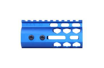 Image of Guntec USA Air Lite Series Honeycomb M-LOK Free Floating Handguard w/ Monolithic Top Rail, 4in, Anodized Blue, GT-4HC-AL-MLK-BLUE
