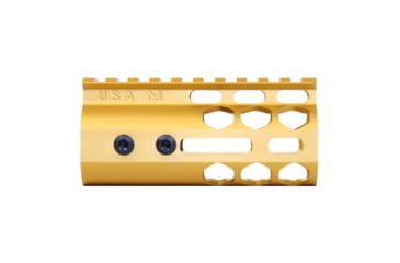 Image of Guntec USA Air Lite Series Honeycomb M-LOK Free Floating Handguard w/ Monolithic Top Rail, 4in, Anodized Gold, GT-4HC-AL-MLK-GOLD