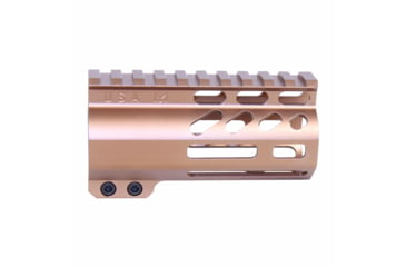 Image of Guntec USA AirLok Series M-LOK Compression Free Floating Handguard w/Monolithic Top Rail, 4in, Bronze, GT-4ALC-BRZ