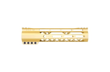 Image of Guntec USA AIR-LOK Series M-LOK Compression Gen 2 Free Floating Handguard w/Monolithic Top Rail, 9in, Gold, GT-9ALC-G2-GOLD