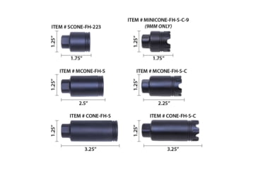 Image of Guntec USA AR-10/LR-308 Micro Slim Flash Can, Black, MCONE-FH-S-308-LASER