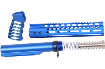Image of Guntec USA AR-15 10in Pistol Brace Build Kit With Milspec Buffer Tube, Anodized Blue, ULTRA-BBK10-BLUE