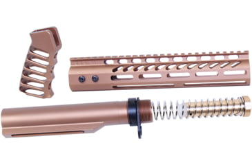 Image of Guntec USA AR-15 10in Pistol Brace Build Kit With Milspec Buffer Tube, Anodized Bronze, ULTRA-BBK10-BRZ