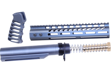 Image of Guntec USA AR-15 10in Pistol Brace Build Kit With Milspec Buffer Tube, Anodized Grey, ULTRA-BBK10-GREY
