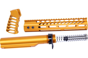 Image of Guntec USA AR-15 10in Pistol Brace Build Kit With Milspec Buffer Tube, Anodized Orange, ULTRA-BBK10-ORANGE