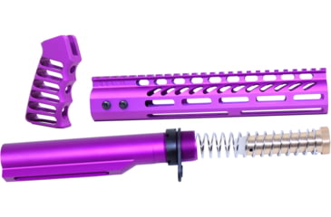 Image of Guntec USA AR-15 10in Pistol Brace Build Kit With Milspec Buffer Tube, Anodized Purple, ULTRA-BBK10-PURPLE