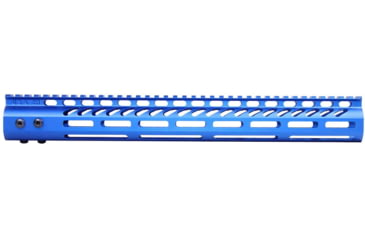 Image of Guntec USA AR-15 15in Ultra Lightweight Thin M-LOK System Free Floating Handguard w/ Monolithic Top Rail, Anodized Blue, GT-15MLK-BLUE