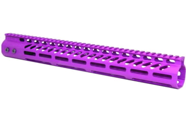 Image of Guntec USA AR-15 15in Ultra Lightweight Thin M-LOK System Free Floating Handguard w/ Monolithic Top Rail, Anodized Purple, GT-15MLK-PURPLE