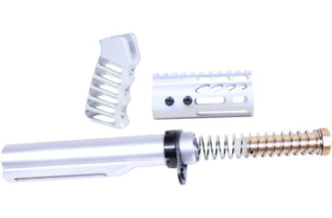 Image of Guntec USA AR-15 4in Pistol Brace Build Kit With Milspec Buffer Tube, Anodized Clear, ULTRA-BBK4-CLEAR