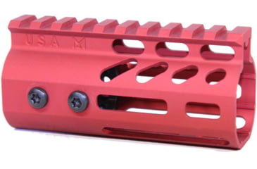 Image of Guntec USA AR-15 4in Ultra Lightweight Thin M-LOK Free Floating Handguard w/ Monolithic Top Rail, Anodized Red, GT-4MLK-RED