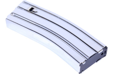 Image of Guntec USA AR-15 5.56mm 30 Round Rifle Magazine w/Anti-Tilt Follower, Chrome, MAG30-C-30RD