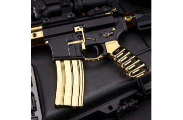 Image of Guntec USA AR-15 5.56mm 30 Round Rifle Magazine w/Anti-Tilt Follower, Gold Plated, MAG30-GP-30RD