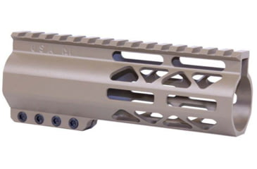 Image of Guntec USA AR-15 6in Air-Lok Series M-LOK Compression Free Floating Handguard w/ Monolithic Top Rail, Flat Dark Earth, GT-6ALC-FDE